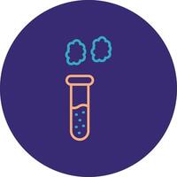 Test Tube Line Two Color Circle Icon vector