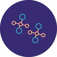 Molecules Line Two Color Circle Icon vector