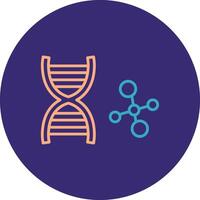 Dna Line Two Color Circle Icon vector