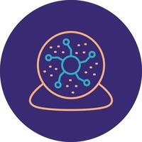 Plasma Ball Line Two Color Circle Icon vector