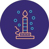 Bunsen Burner Line Two Color Circle Icon vector