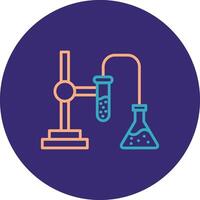 Test Tubes Line Two Color Circle Icon vector