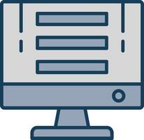 Computer Line Filled Grey Icon vector