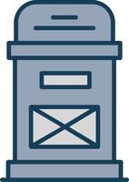 Postbox Line Filled Grey Icon vector