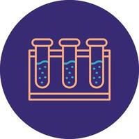 Test Tubes Line Two Color Circle Icon vector