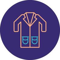 Lab Coat Line Two Color Circle Icon vector