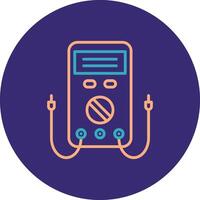 Multimeter Line Two Color Circle Icon vector