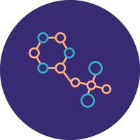 Molecules Line Two Color Circle Icon vector