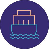 Port Line Two Color Circle Icon vector