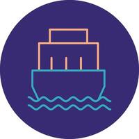 Port Line Two Color Circle Icon vector