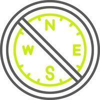 Prohibited Sign Line Two Color Icon vector