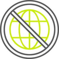 Prohibited Sign Line Two Color Icon vector