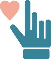 Hand Heart Glyph Two Color Icon vector