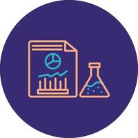 Chemical Analysis Line Two Color Circle Icon vector