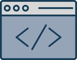 Coding Line Filled Grey Icon vector