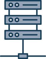 Server Line Filled Grey Icon vector