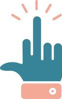 Middle Finger Glyph Two Color Icon vector