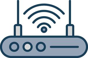 Wifi Router Line Filled Grey Icon vector