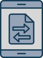 Data Transfer Line Filled Grey Icon vector