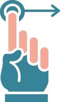 Hand Drag Glyph Two Color Icon vector