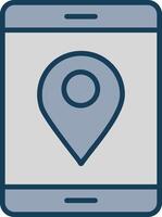 Location Line Filled Grey Icon vector