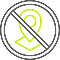 Prohibited Sign Line Two Color Icon vector