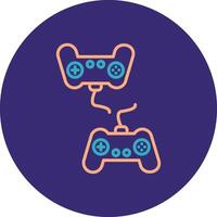 Player Versus Player Line Two Color Circle Icon vector