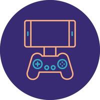 Mobile Game Line Two Color Circle Icon vector