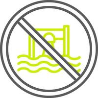 Prohibited Sign Line Two Color Icon vector