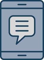 Chatting Line Filled Grey Icon vector