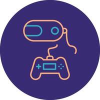 Vr Game Line Two Color Circle Icon vector