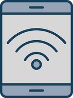 Wifi Line Filled Grey Icon vector