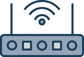 Wifi enrutador línea lleno gris icono vector