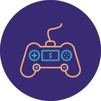 Gaming Console Line Two Color Circle Icon vector