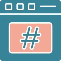 hashtag glifo icono de dos colores vector