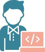 Programmer Glyph Two Color Icon vector