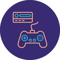 Gaming Console Line Two Color Circle Icon vector