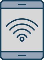 Wifi señal línea lleno gris icono vector