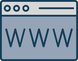 Website Line Filled Grey Icon vector