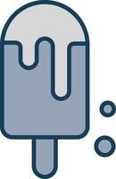 Ice Pop Line Filled Grey Icon vector