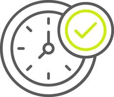 Clock Line Two Color Icon vector