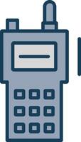 Walkie Talkie Line Filled Grey Icon vector