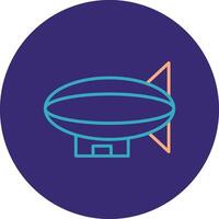 Blimp Line Two Color Circle Icon vector