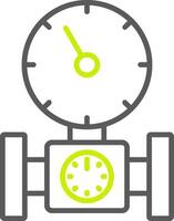 Pressure Gauge Line Two Color Icon vector