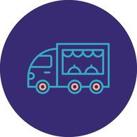 Food Truck Line Two Color Circle Icon vector