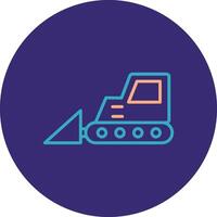 Bulldozer Line Two Color Circle Icon vector