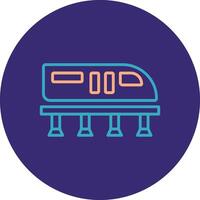 Monorail Line Two Color Circle Icon vector