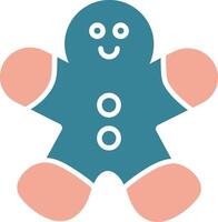 Gingerbread Man Glyph Two Color Icon vector