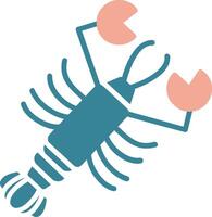 Lobster Glyph Two Color Icon vector