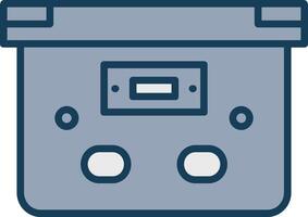 Box Line Filled Grey Icon vector